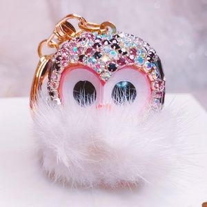 cute little owl bag charm keychain